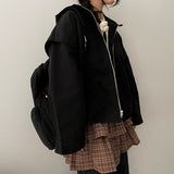 Sharmon incision layered hooded jumper