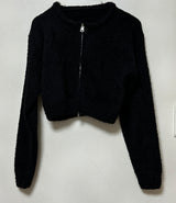 (TOP & ZIP-UP SET!) DAMAGED CROPPED-FIT KNIT ZIP-UP - 3 COLOR