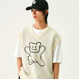 [UNISEX] ビッグラインベアースマイルニットベスト