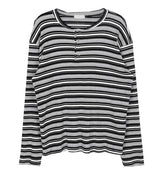 No.0872 ストライプヘンリーネックTシャツ(3color)