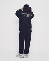25FW BASIC LOGO NAPPING HOODIE ZIP UP BLACK