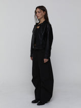 Curved Cotton Pants_Black