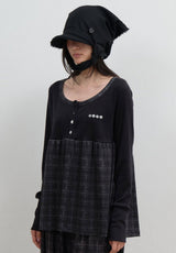 Check Sleep Long Sleeve / Black