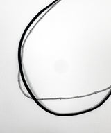 No.1184 leather & steel necklace