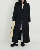 Stutch Solid Wool Long Coat (Lining Fleece-lined)