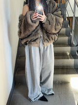 [Unisex] Fur 2way hood zip up(4color)