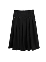 Er Rivet Pintuck Midi Skirt