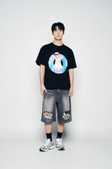 25SS ベイビーフェイスチューブボーイスリーブTシャツ ブラック