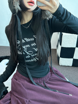 ロビン🤍プリンティングレザータトゥーロングスリーブTシャツ🩶🖤🤍3カラー