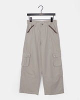 [MADE] Inku Color-block Pocket Cargo Wide Long Pants