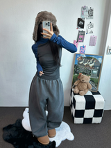 ストリング🩶ピグメントトラックロングパンツ 🩶🤎🖤3カラー