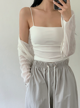 WR Shirring Crop Cap Sleeveless (10color)