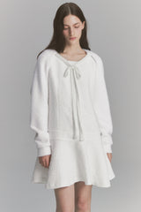 Fur Ribbon Bolero White