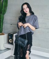 UNISEX スタッズケミカルT チャコール