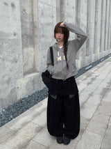 Flick Check Wide Cotton Balloon Pants
