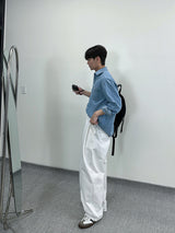 MR Non-fade curved half banding denim