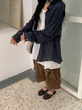 [unisex] ナホリ スナップ ストリング バミューダ バンディングパンツ