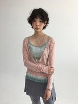 ソム ストライプ レース ノースリーブ (4color)