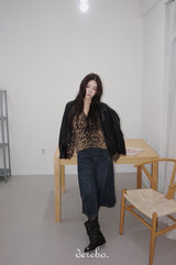 Mohair Leopard Cardigan Knitwear