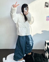 KIDDY RING POINT FRONT PLEAT BALLOON PANTS💙🩶🖤 - 3 COLORS