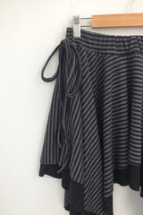 stripe ribbonline wave skirt