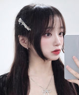 silver rose hairpin