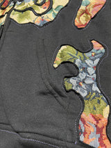 ブラックカッティングアウトフーディー