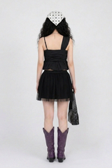 CROSS-WRAP PEPLUM BUSTIER TOP (3COLORS!)