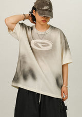 ZE エンボビンテージプリンティングハーフTシャツ