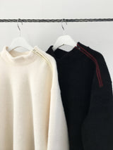 Unbal zipper loose knit