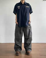 Temple linen short-sleeved shirt