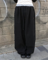 Lace black cotton pants