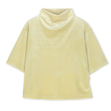 VELVET MOCK NECK SHIRING TOP