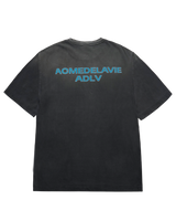 26FW ローリング ストーンズブラックブルーポスターショートスリーブ Tシャツ