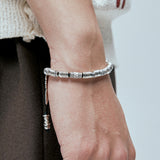 feather & antique silver beads bracelet