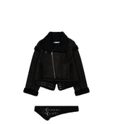 Detachable Fur Shearling Jacket / Black
