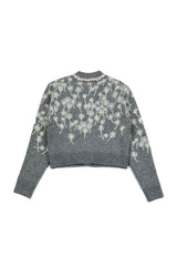Flower Wool Cardigan [Gray]