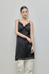 Silky Lace Bustier Dress_Black