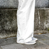 和風の裾ボタン付きストレートパンツ