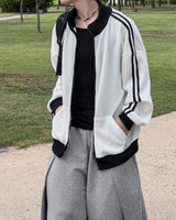 Lift color block track zip-up