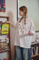 ディノステッチ刺繍半袖Tシャツ