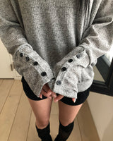 Hibe Button Linen Sweatshirt