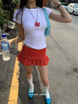 ストロベリープリーツミニスカート