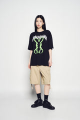 25SS NEON ALIEN RABBIT SHORT SLEEVE T-SHIRT BLACK