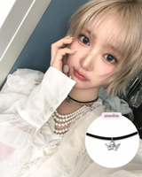[IDLE Shuhua Necklace] プチエンジェルチョーカーネックレス - シルバーカラー