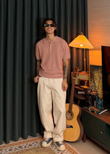 Hidden-button collar Knit 9COLOR