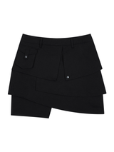 S クレフラップスカートパンツ (BLACK)