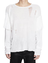 KNIT DISTRESSED  LONG SLEEVES