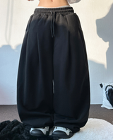10000ソルド❤ フロントツーピンタックバルーンワイドオーバーパンツ 🩶🖤2カラー 🩶S-XL