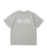レースフラワーTシャツ - グレー